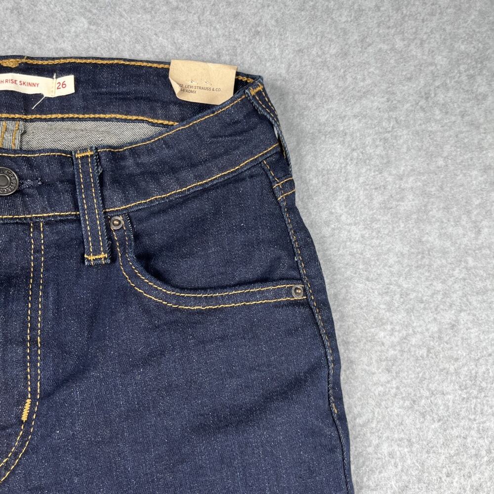 Levis 721 High Rise Skinny Denim Jeans Womens 26x28 dark Wash New NWT - Picture 8 of 14